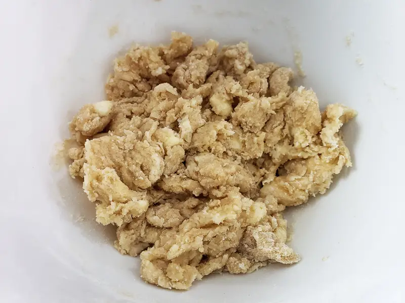 water added to flour batter mixture.