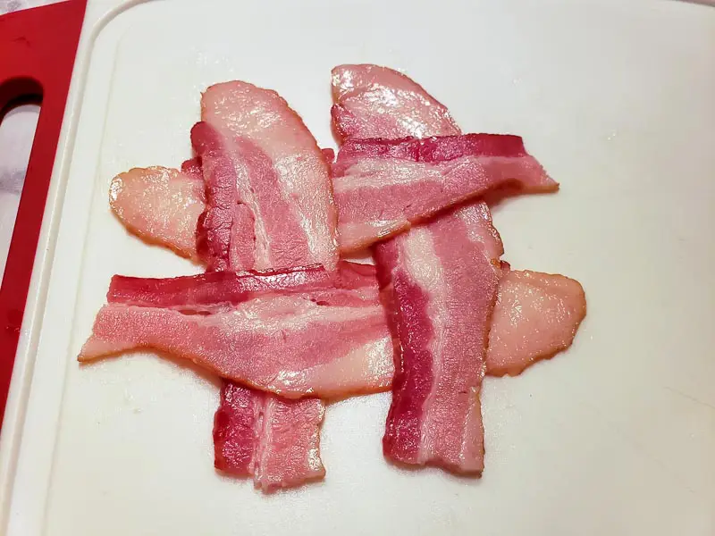 4 halves of bacon weaved together.
