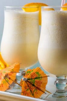 Orange Cream Slushes in two tall glasses.