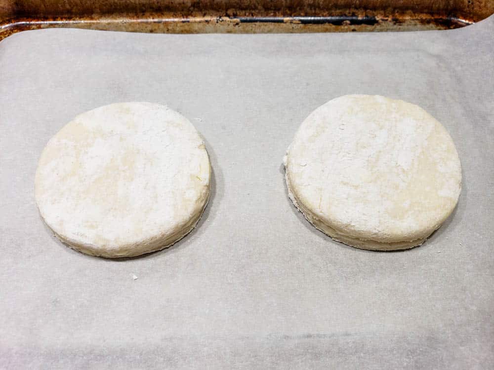 Buttermilk Biscuits for Two on a baking tray,
