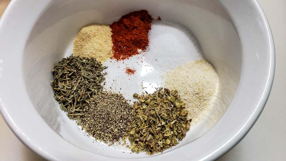 herbs and seasonings in a bowl