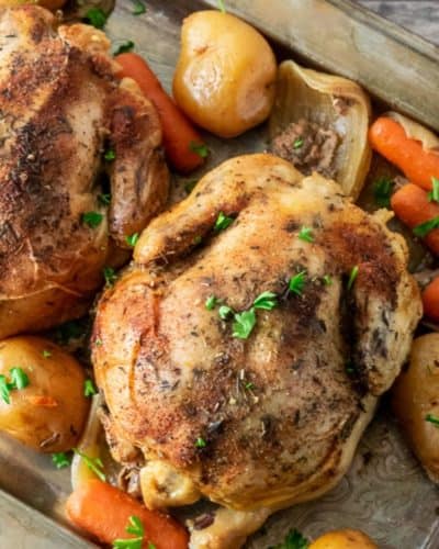 Slow Cooker Cornish Game Hens and Veggies