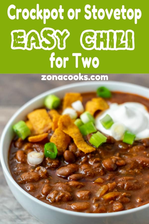 crockpot or stovetop easy chili for two