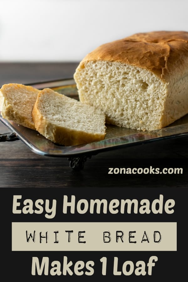 Easy Homemade White Bread 1 loaf.