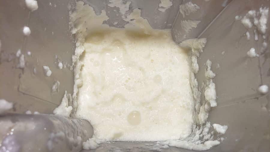 coconut cream mixture blended together