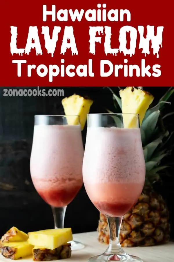 Hawaiian Lava Flow Tropical Drinks for Two