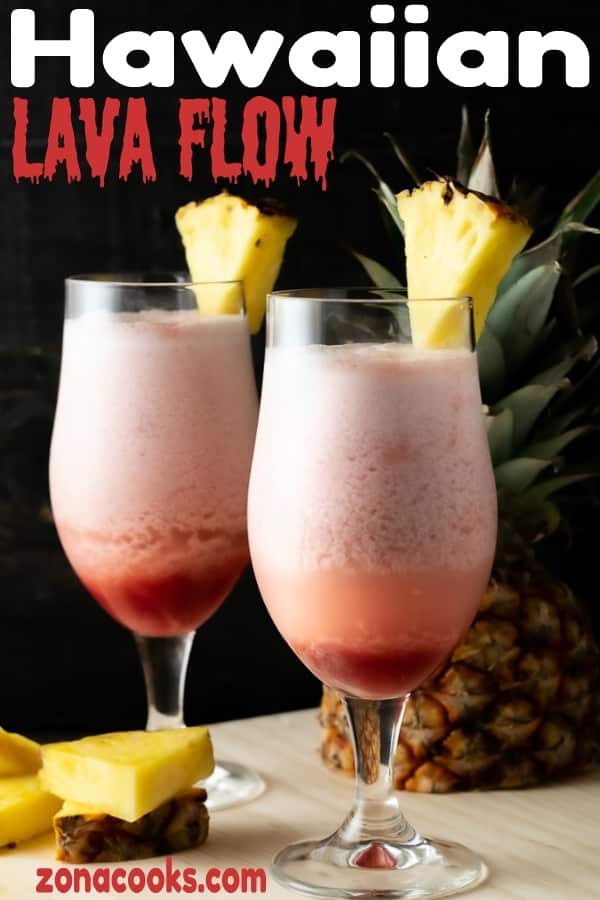 a graphic of Hawaiian Lava Flow Tropical Drinks