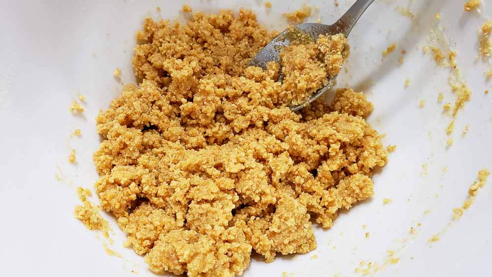graham crumbs mixed with melted butter.