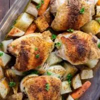 Baked Chicken Thighs with Potatoes and Carrots