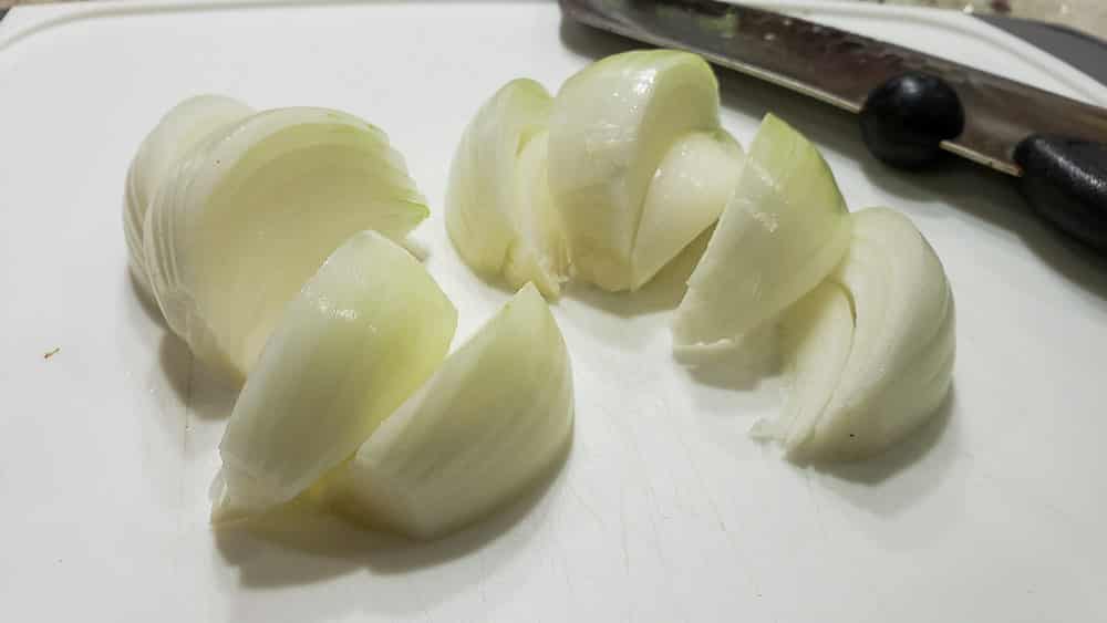 one onion cut into 8 pieces