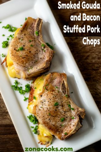 Smoked Gouda and Bacon Stuffed Pork Chops (30 minutes) • Zona Cooks