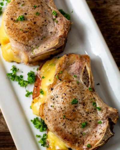 Smoked Gouda and Bacon Stuffed Pork Chops