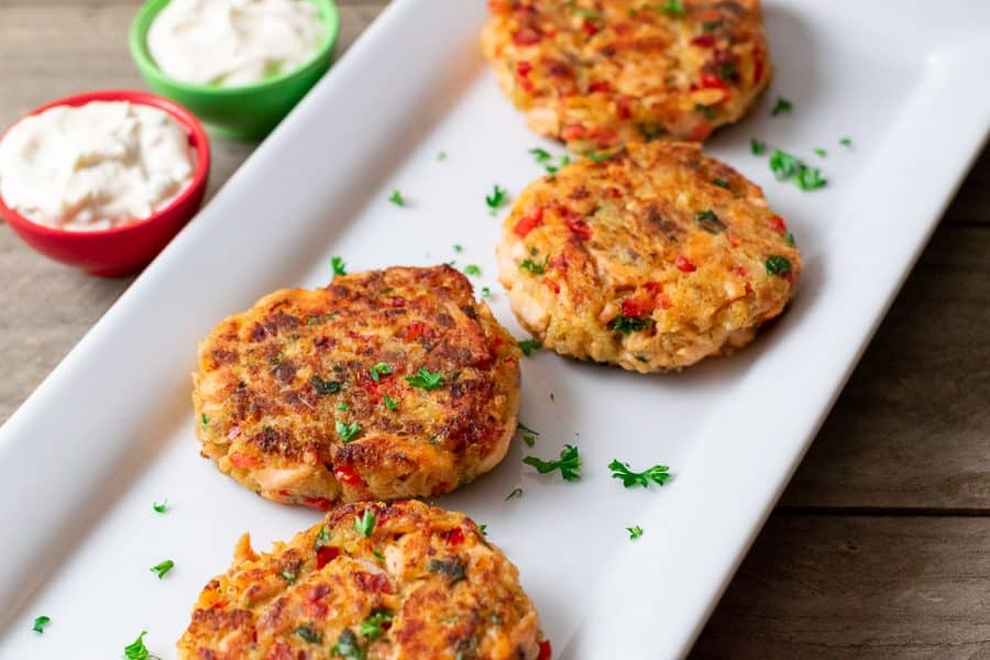 Fried Salmon Patties with Bell Peppers (35 Min) • Zona Cooks