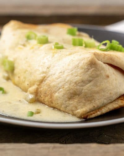 Crispy Chicken Chimichangas with Green Chile Sauce