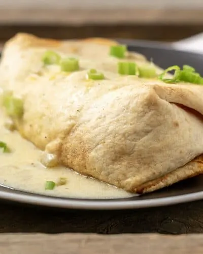 Crispy Chicken Chimichangas with Green Chile Sauce