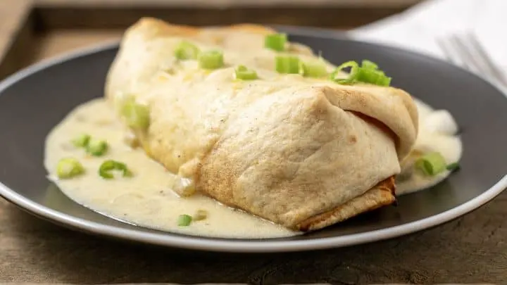 Crispy Chicken Chimichangas with Green Chile Sauce