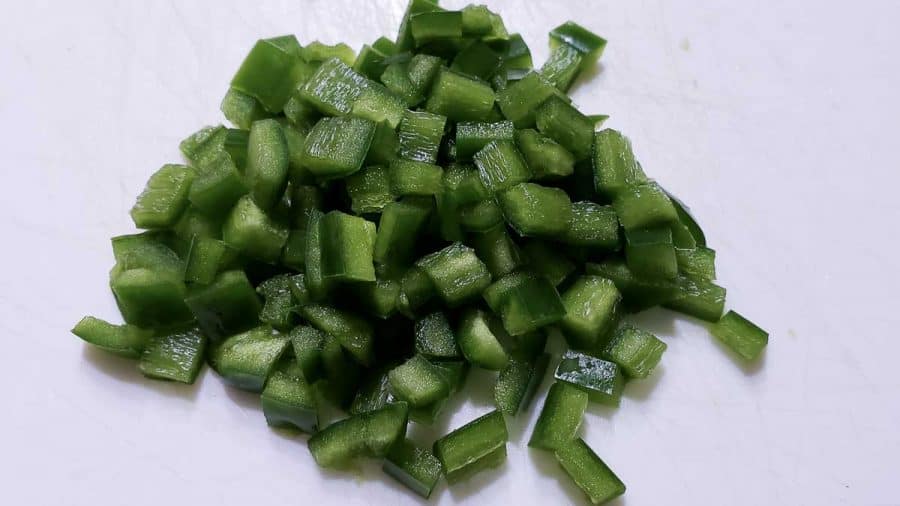 diced jalapeno peppers on a cutting board