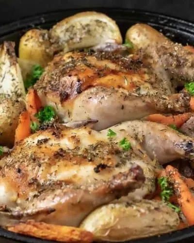 Roasted Cornish Hen with Vegetables