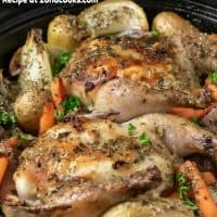 One Skillet Oven Roasted Cornish Game Hens and Veggies Recipe for Two ...