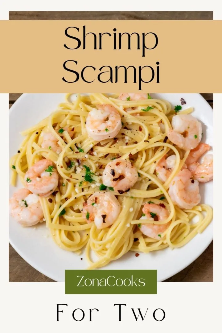 shrimp scampi without wine on a plate..