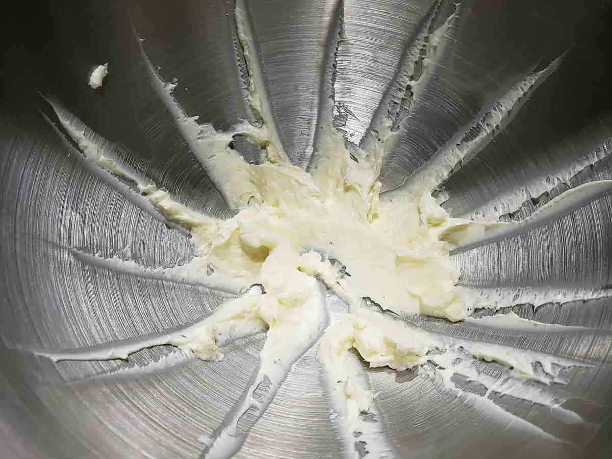 cream cheese mixed until smooth in a mixing bowl