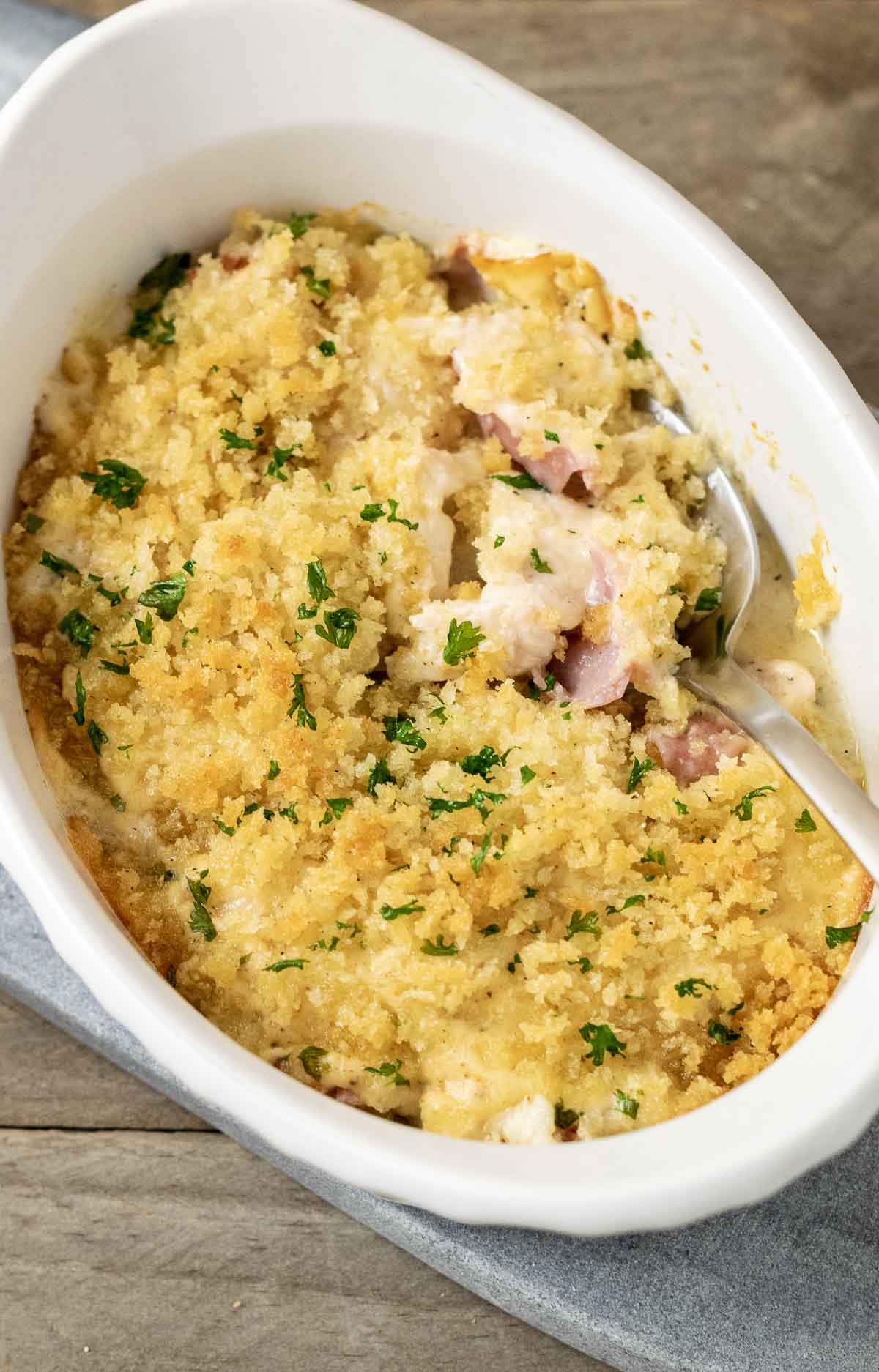 Low Carb Chicken Cordon Bleu Casserole for Two • Zona Cooks