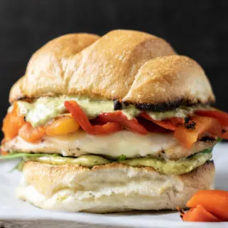 a Tuscan Grilled Chicken Sandwich up close front view