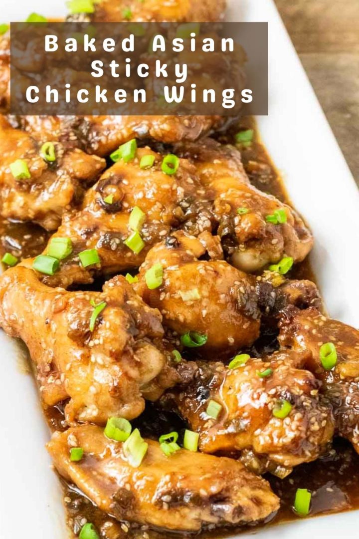a platter full of Baked Asian Sticky Chicken Wings.