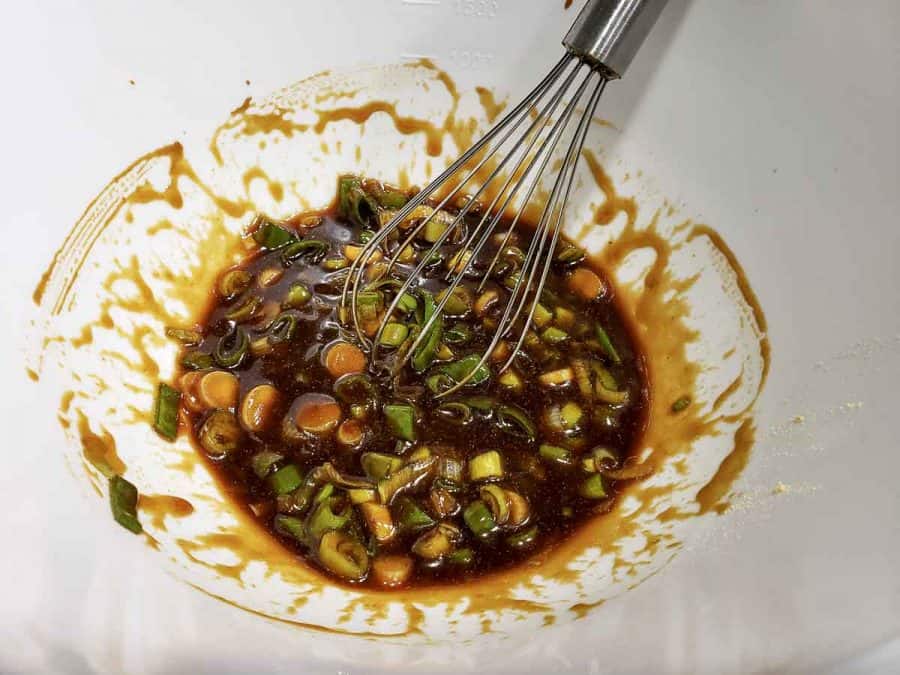 Asian sticky wing sauce mixed in a bowl.