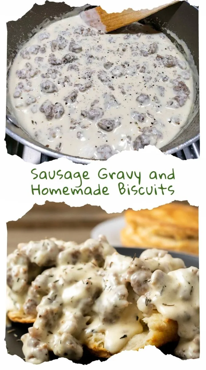 Biscuits and Gravy on a plate.