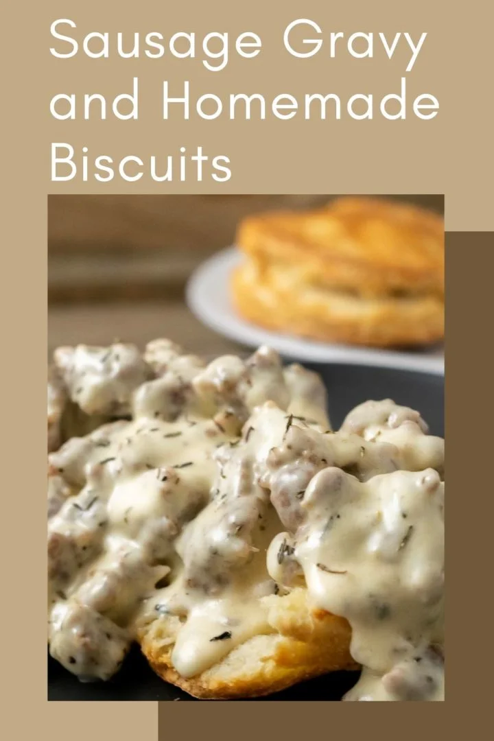 Biscuits and Gravy on a plate.