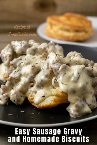 Biscuits and Gravy for Two (30 minutes) • Zona Cooks