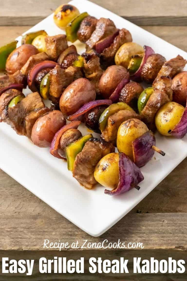Easy Marinated Grilled Steak Kabobs • Zona Cooks