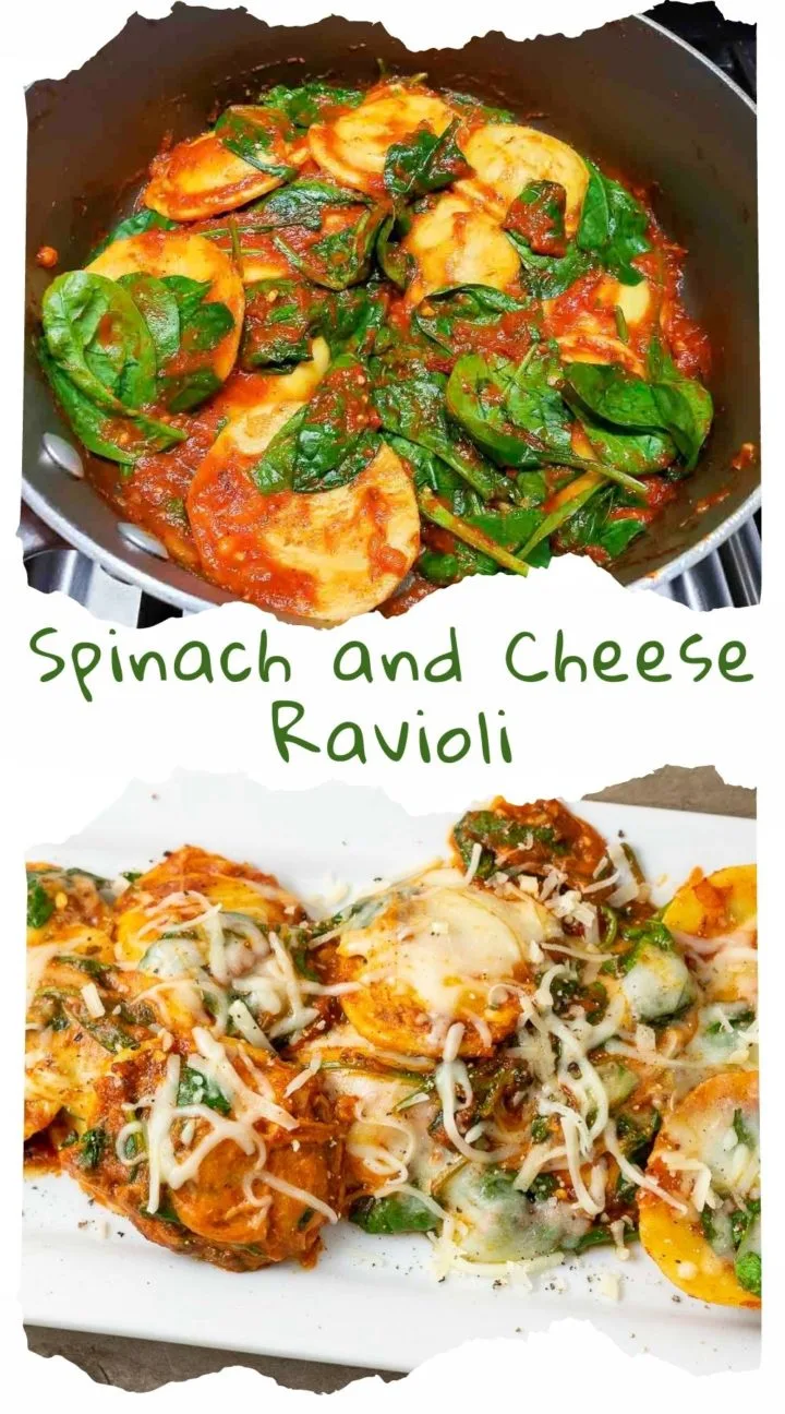 a platter filled with Easy Spinach and Cheese Ravioli.
