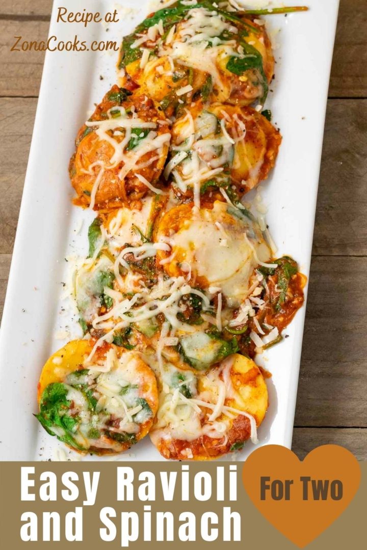a platter filled with Easy Spinach and Cheese Ravioli.