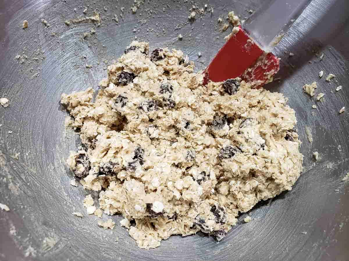 cookie dough mixed together in a bowl.