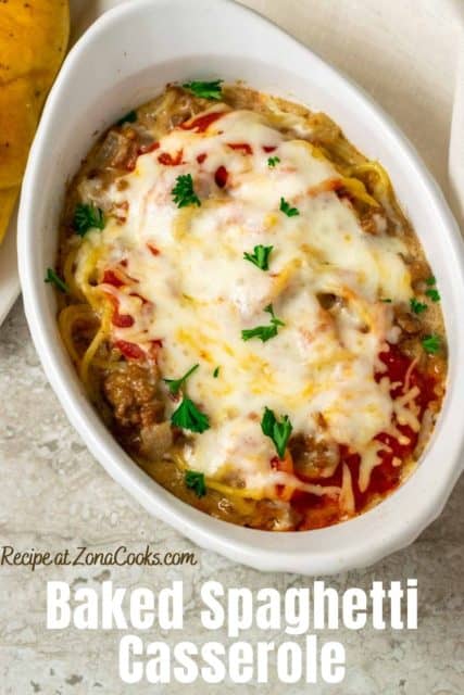 Cheesy Spaghetti Bake • Zona Cooks