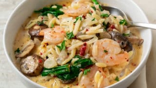 Garlic Orzo Tuscan Shrimp for Two (20 min) • Zona Cooks