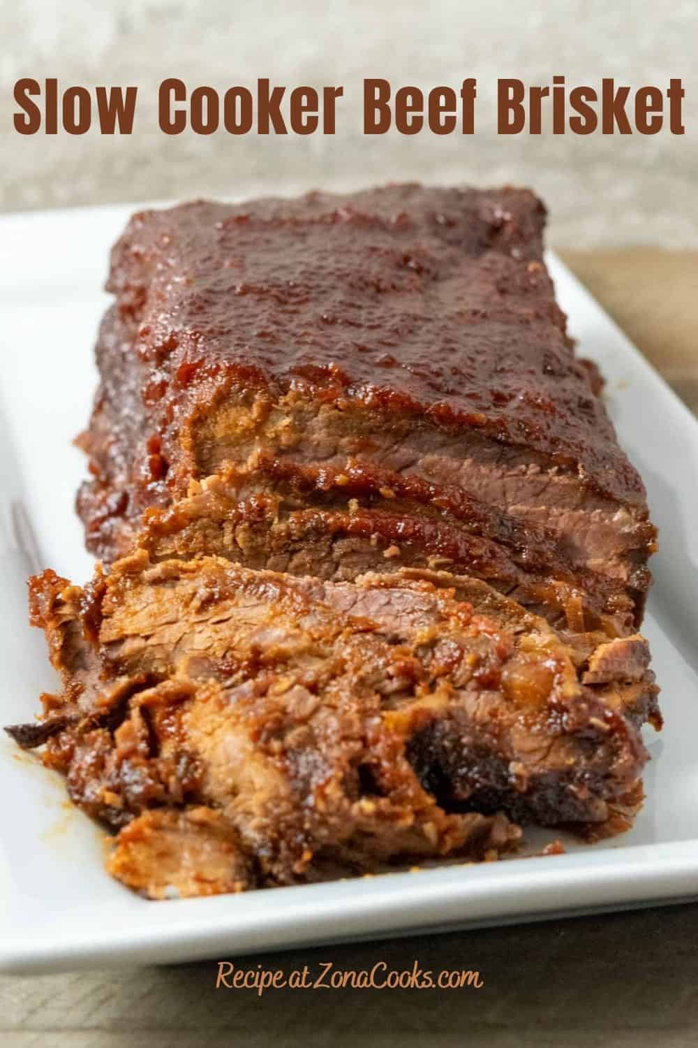 Slow Cooker Beef Brisket with BBQ Sauce • Zona Cooks