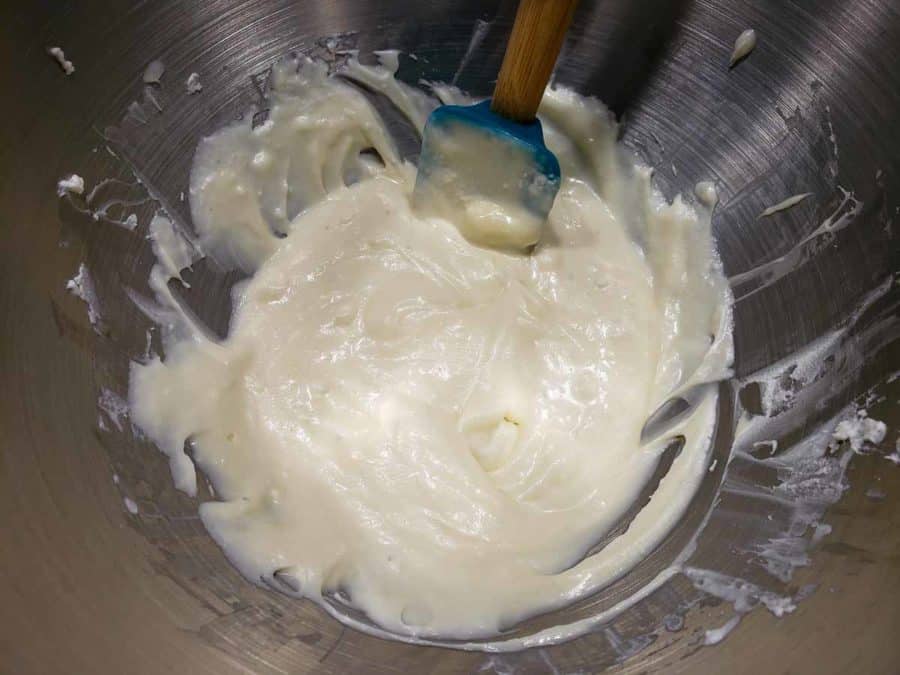 cream cheese filling mixture in a bowl.