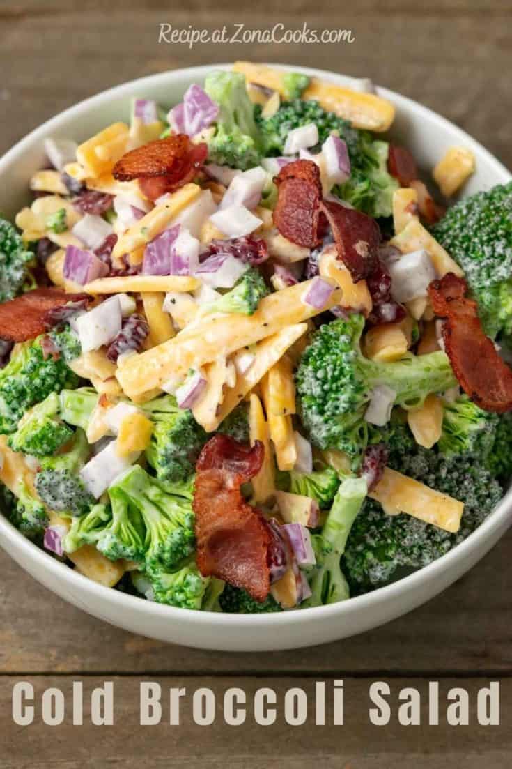 Cold Broccoli Salad (Small Batch for Two) • Zona Cooks