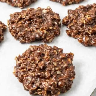 small batch no bake cookies on a baking sheet.