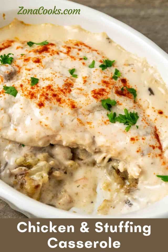 Chicken & Stuffing Casserole (for Two 45 min) • Zona Cooks