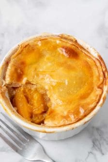 one Mini Peach Pie and a fork.
