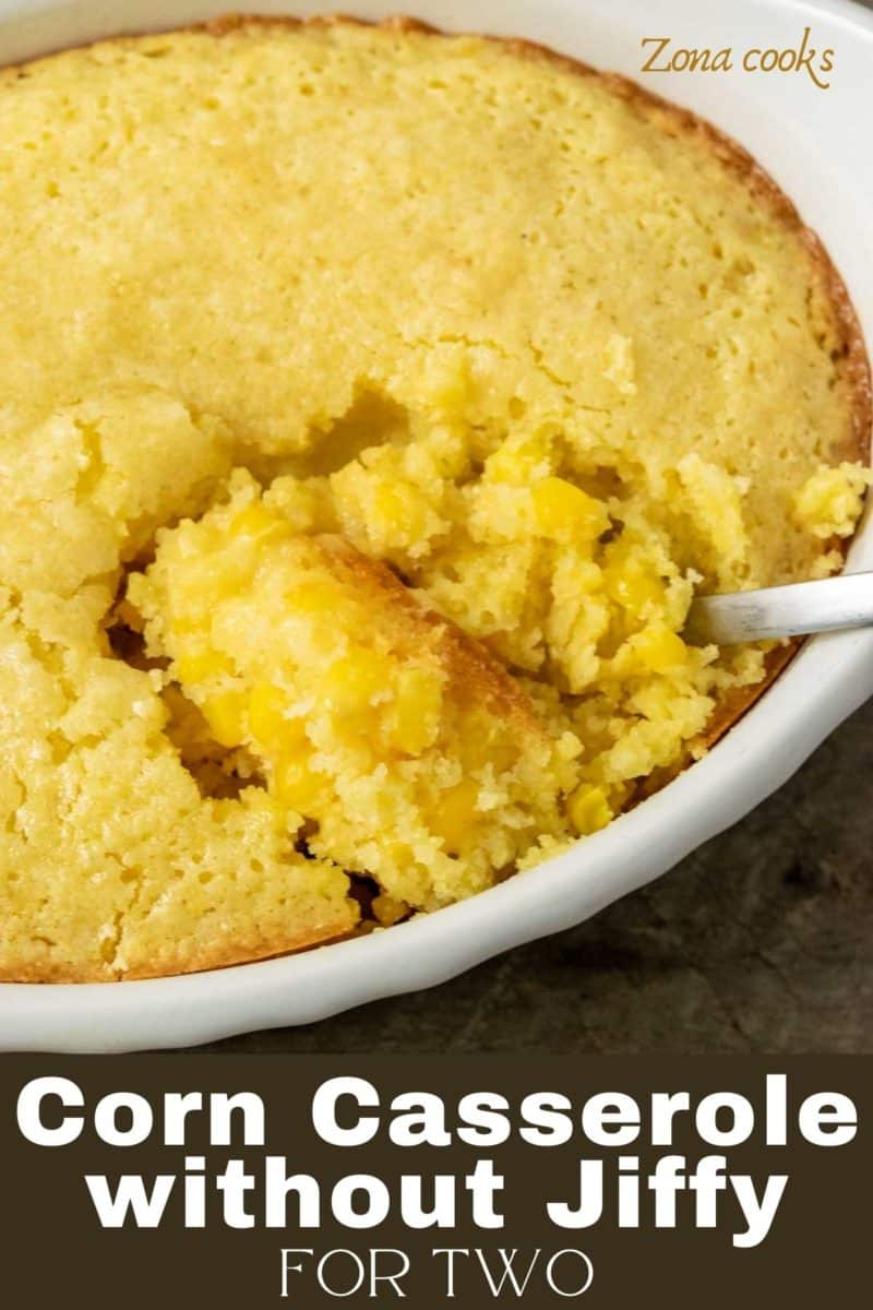 Corn Casserole without creamed corn in a baking dish.