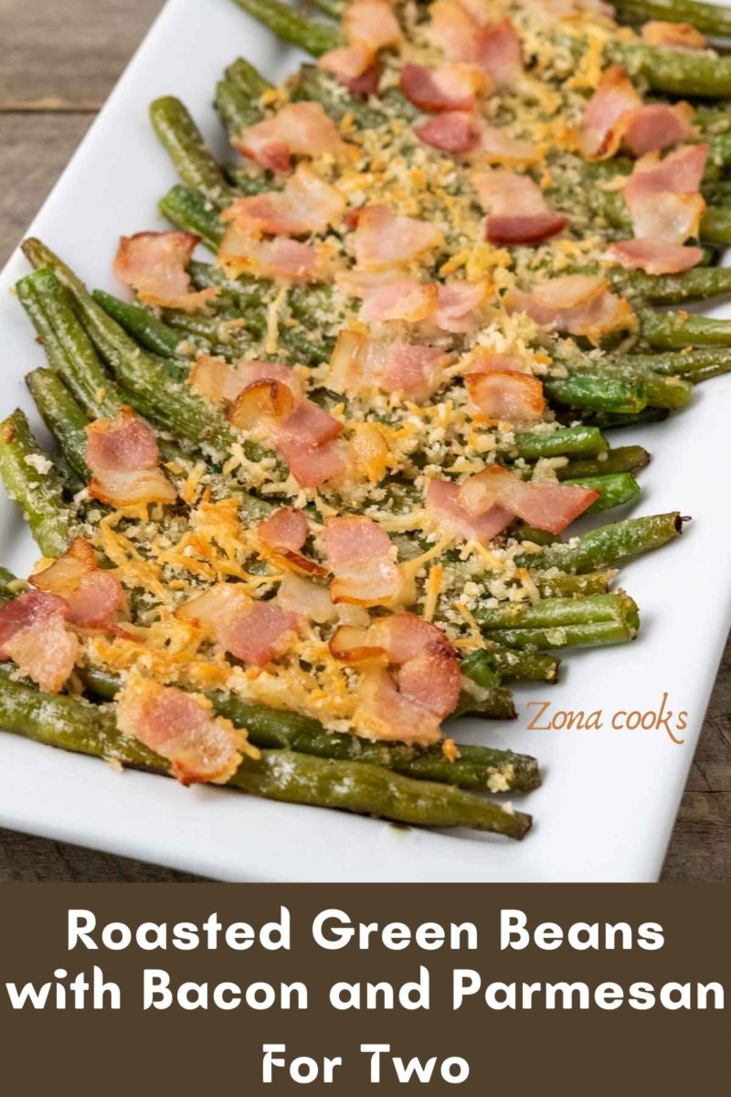 Baked Green Beans with Bacon on a plate.