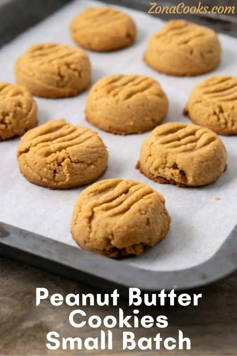 Peanut Butter Cookies on a small baking sheet.