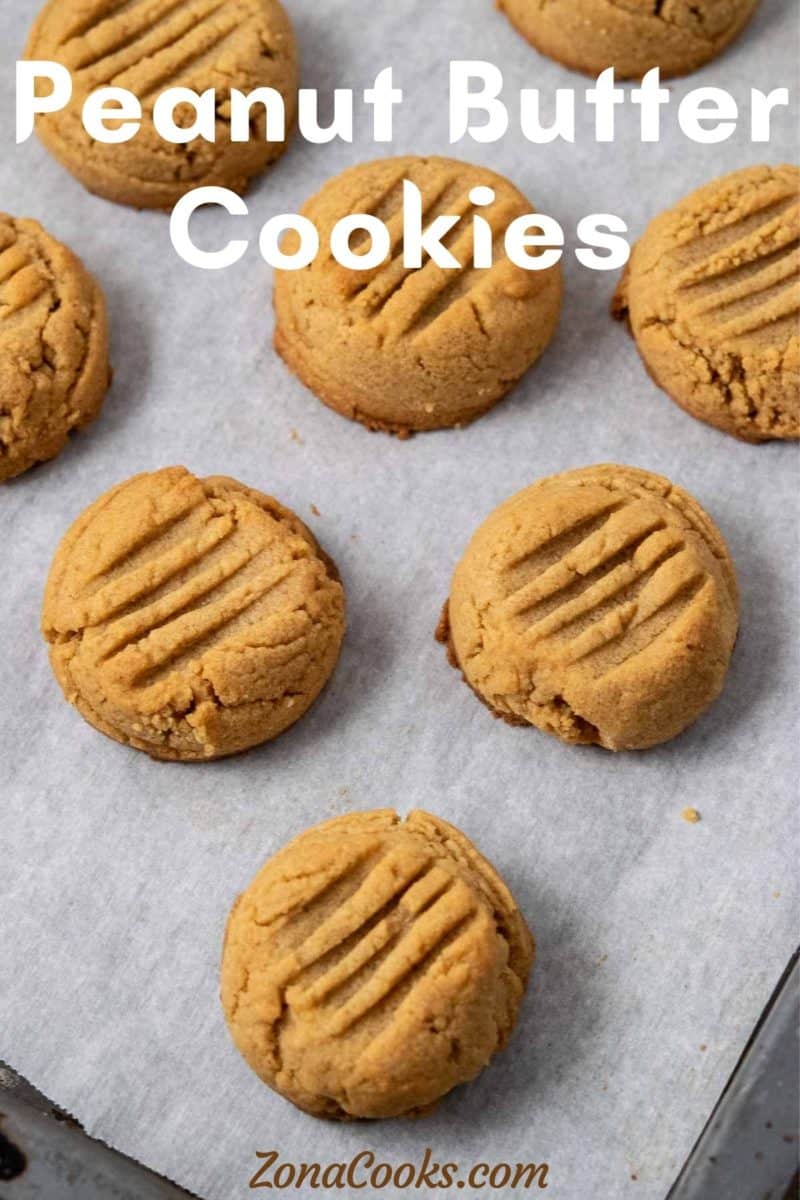 Peanut Butter Cookies on a cookie sheet.
