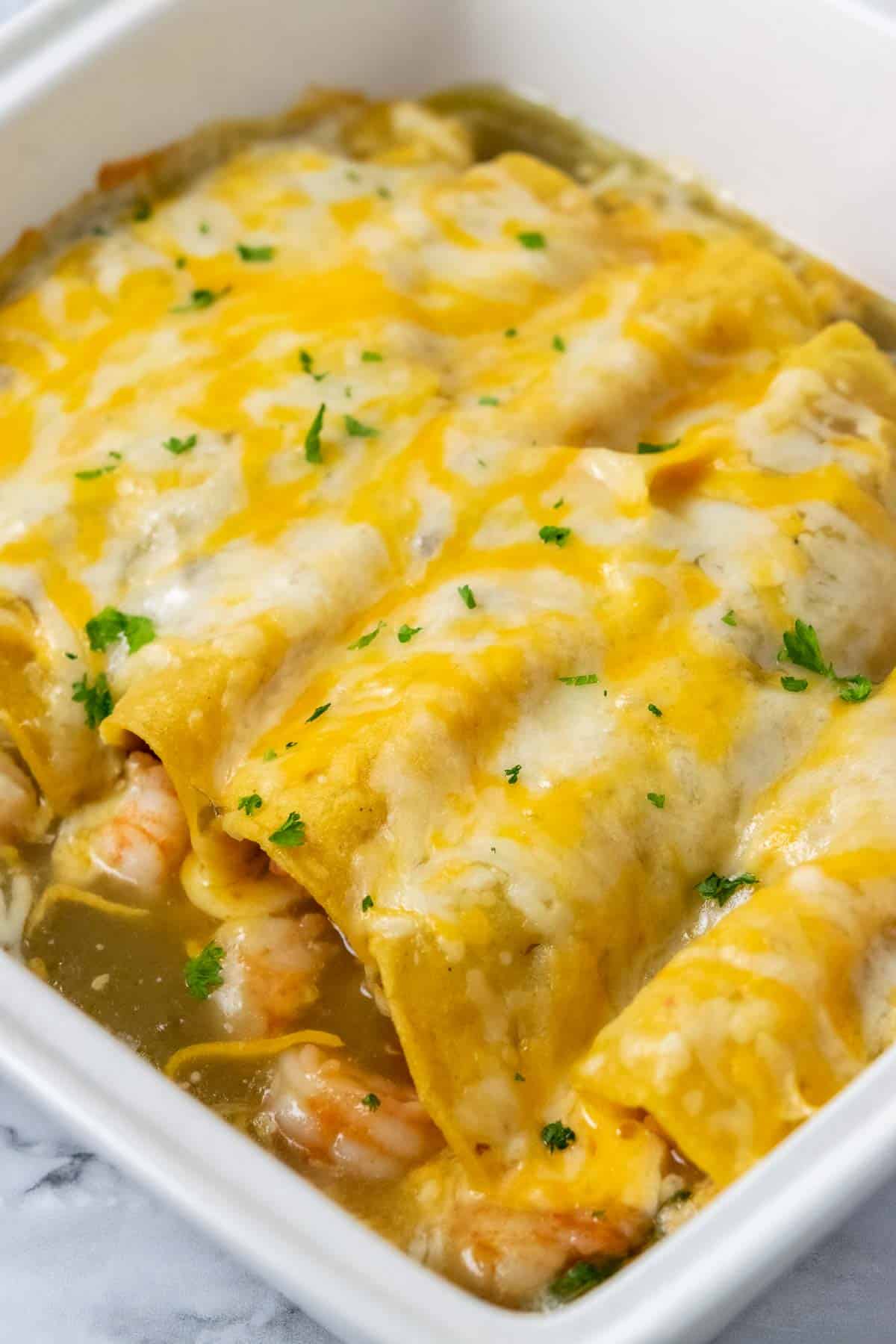 Cheesy Shrimp Enchiladas • Zona Cooks