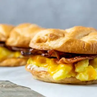 Bacon Egg and Cheese on Croissants.